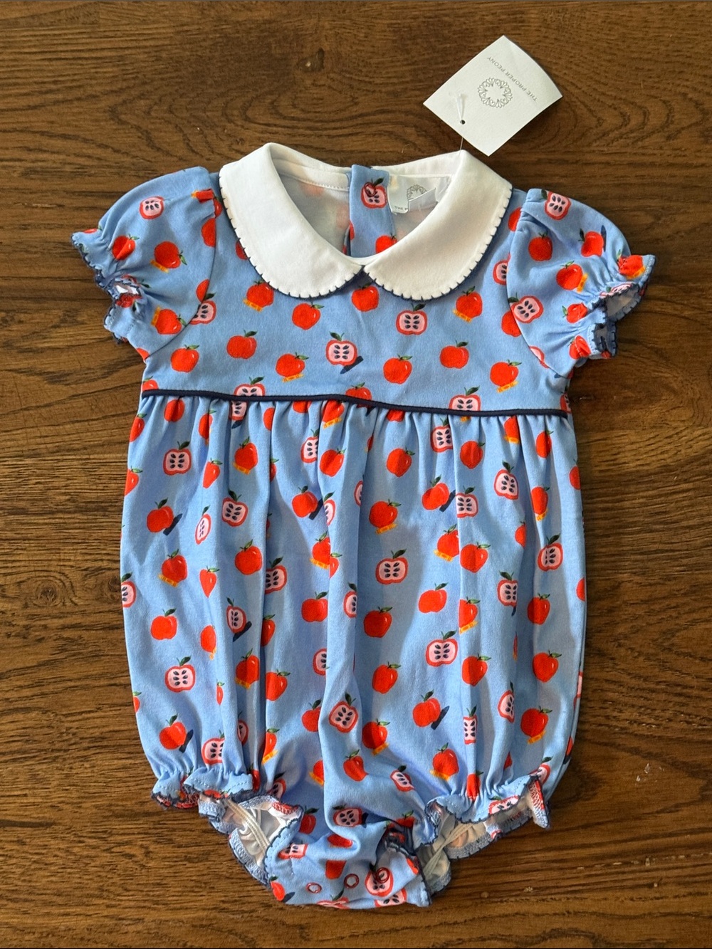 School Apples Bubble Romper By The Proper Peony New With Tags